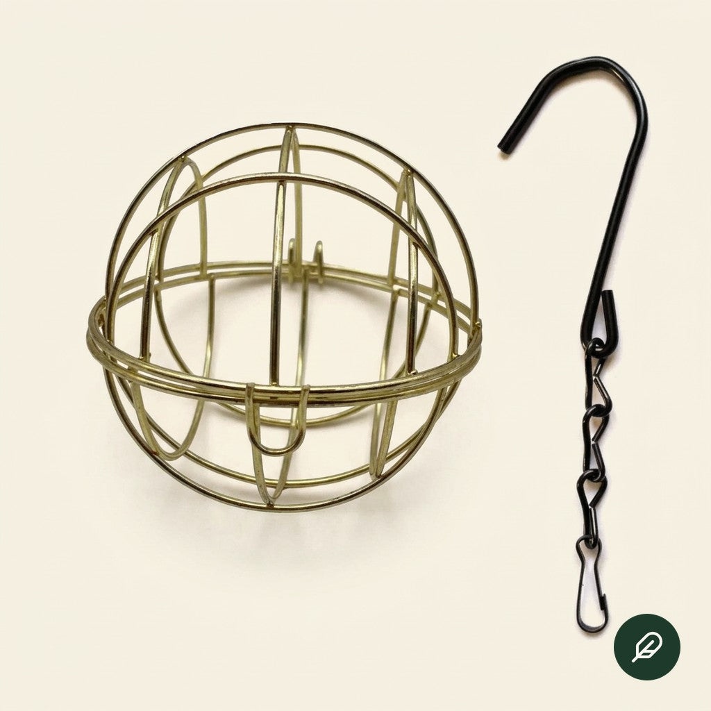 Round suet ball cage in Gold