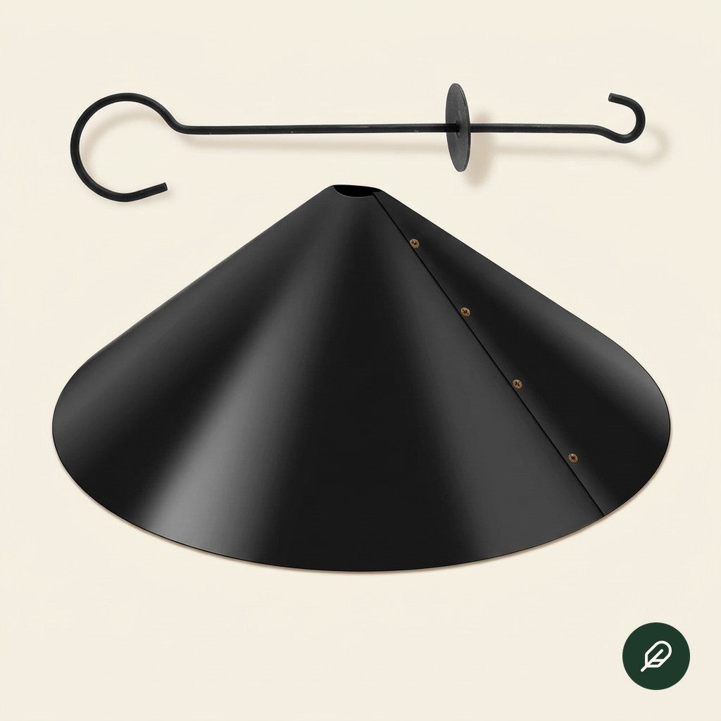 18-inch squirrel baffle with Hanging Hook mounting hardware
